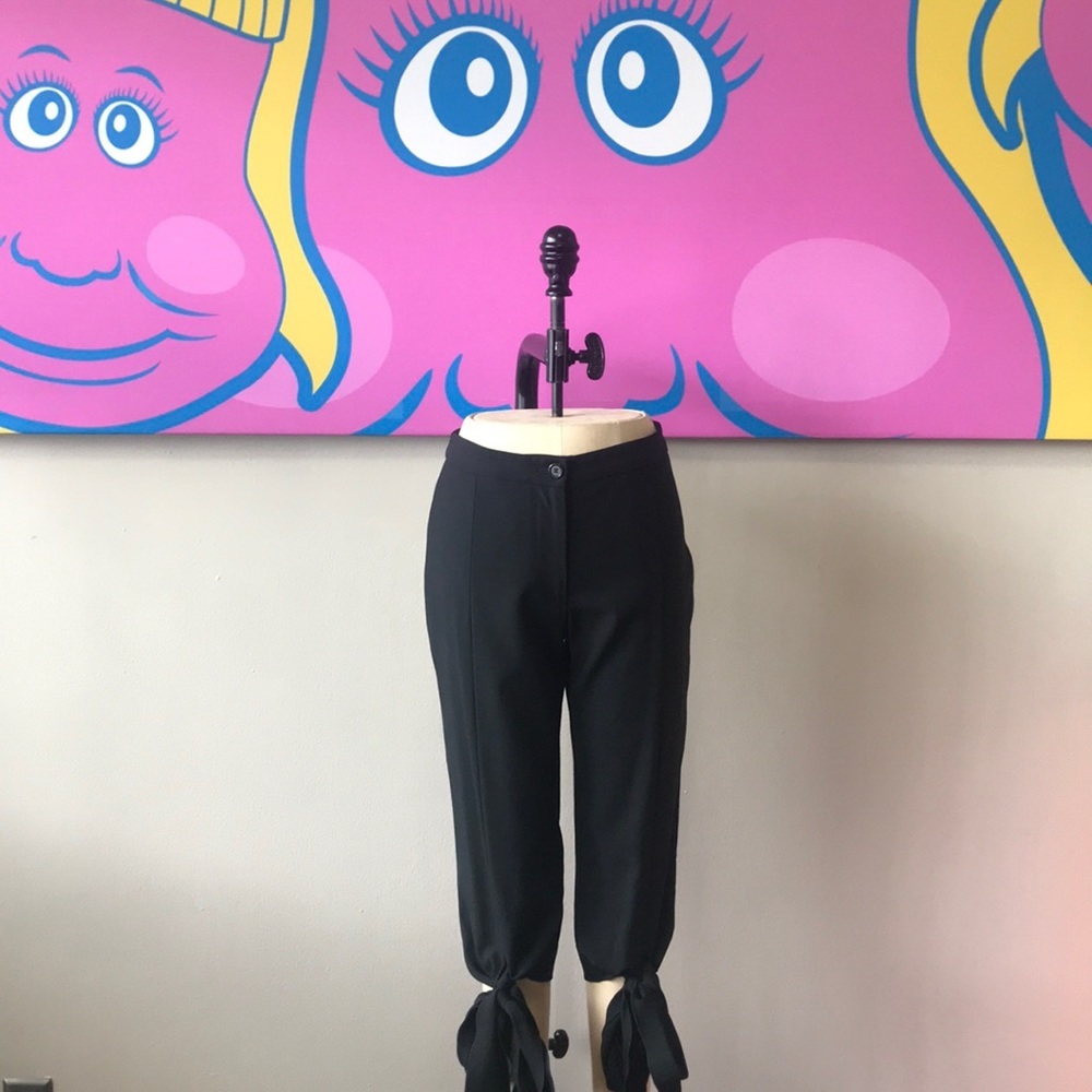 Moschino Black Wool Knee Length Pants
